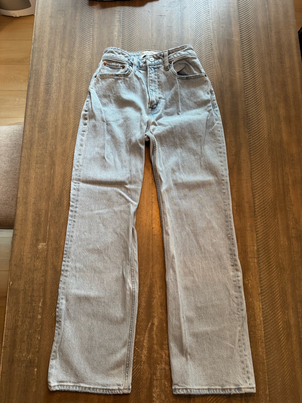 Abercrombie and Fitch curve love high waisted 90s relaxed jeans in Light Wash
